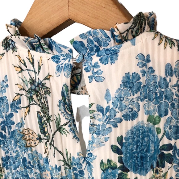 VICI Tempe Floral Ruffle Pleated Midi Dress S - Picture 10 of 14